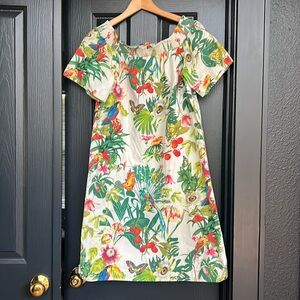JCrew 🌴 Tropical Floral 100% Cotton Shift Dress - 8 Tall